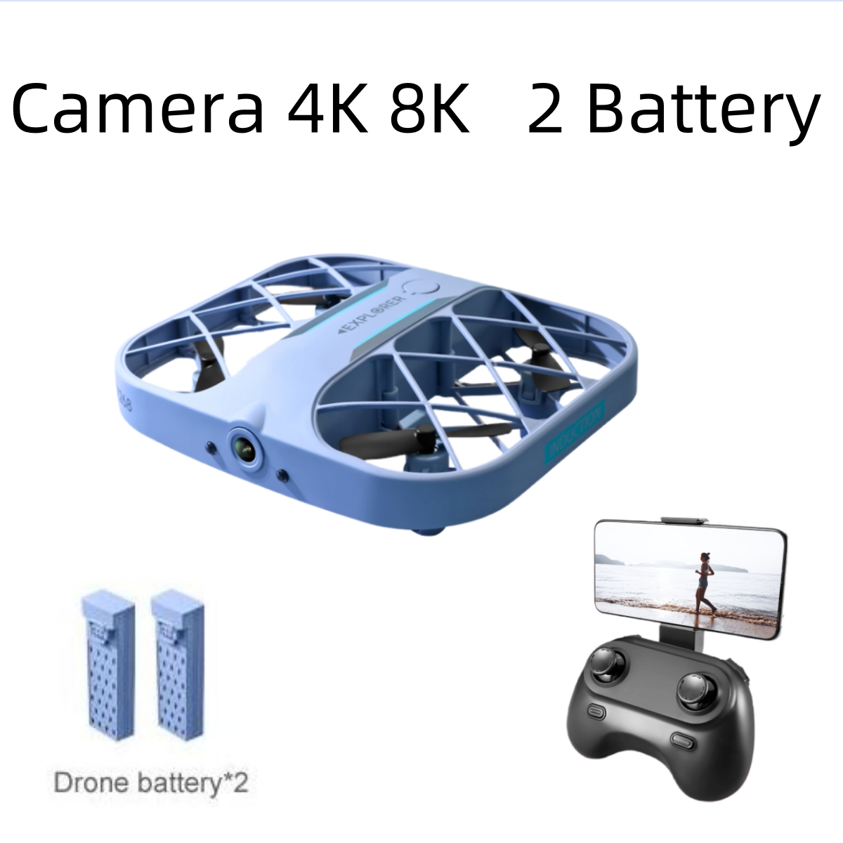 Drone Kit With Camera - โดรน JJRC H107 FPV RC พร้อมแบตเตอรี่